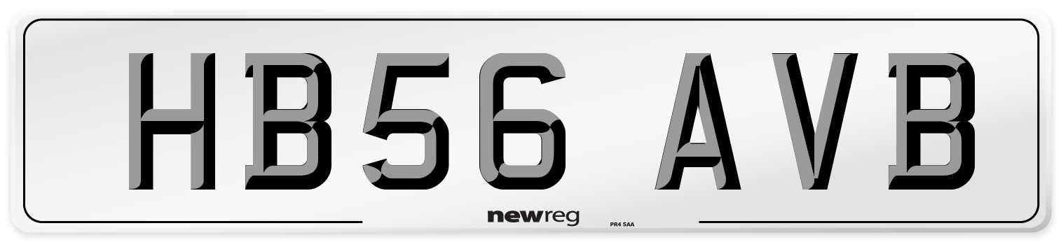 HB56 AVB Number Plate from New Reg